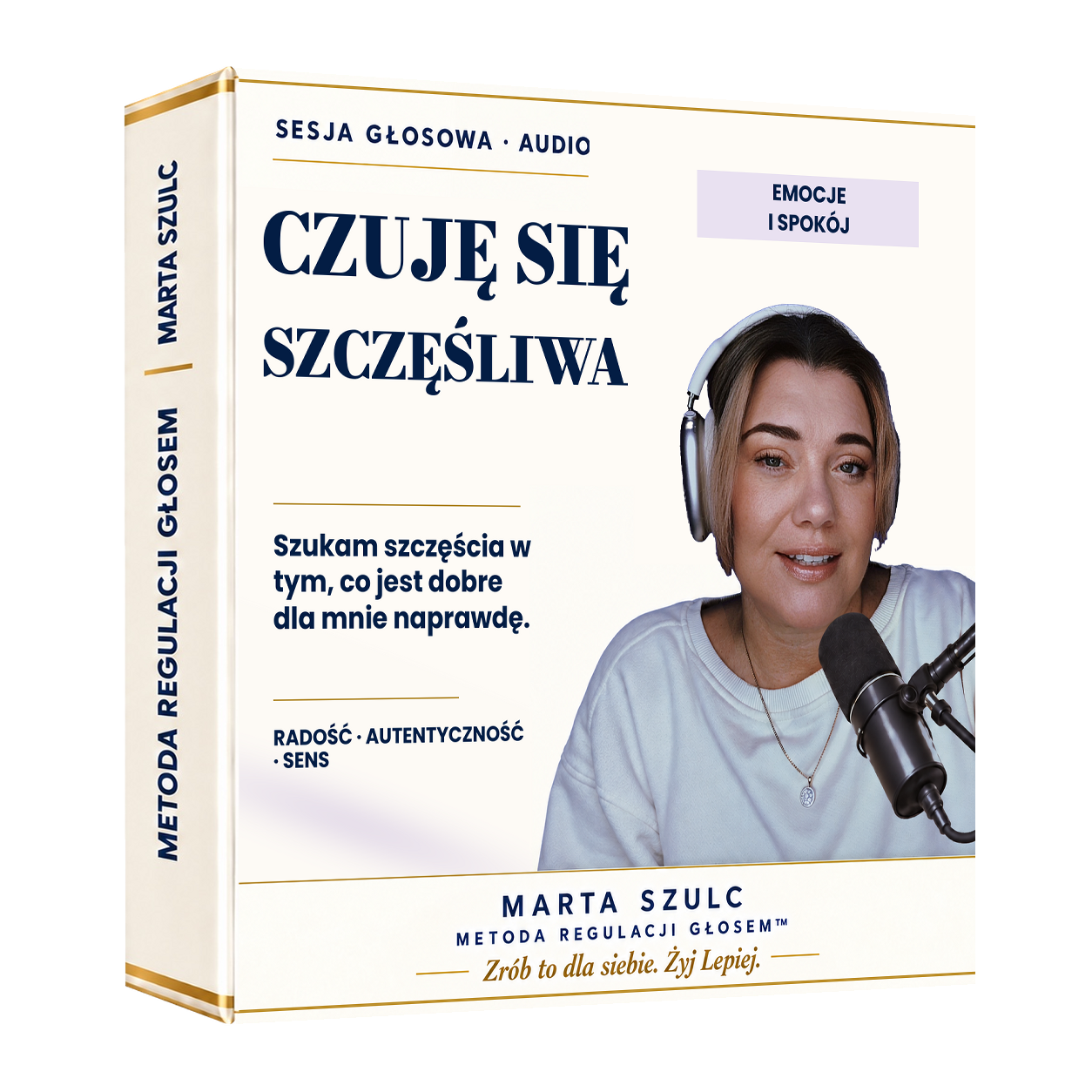 Pudełko 3D sesji głosowej „Czuję się szczęśliwa” Marty Szulc.