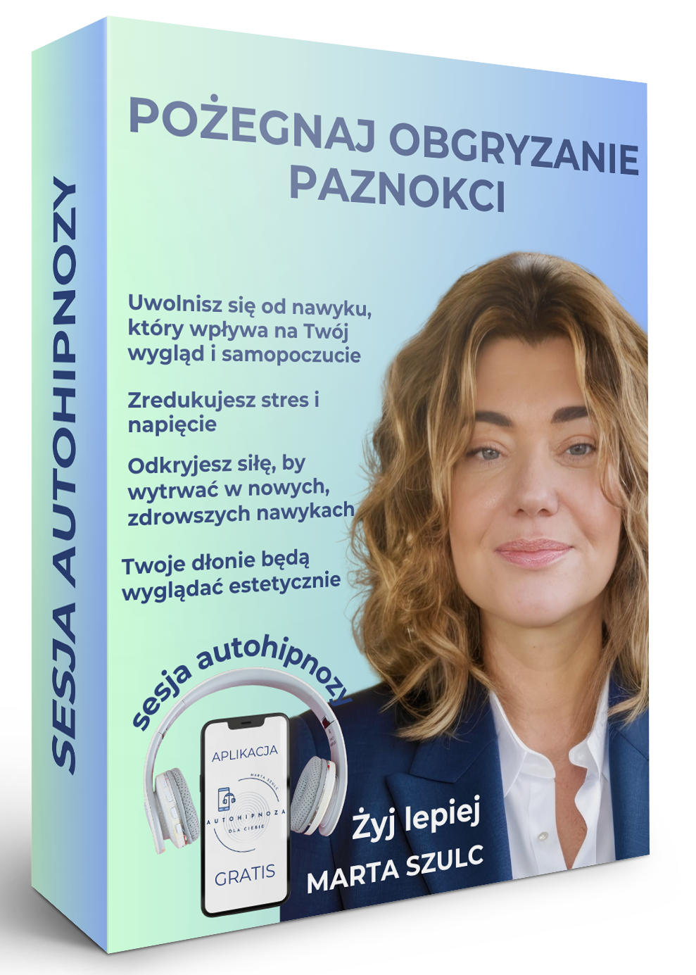Zbliżenie na kobiece dłonie z naturalnymi, zadbanymi paznokciami – symbol odzyskanej kontroli i piękna. Grafika sesji autohipnozy „Pożegnaj obgryzanie paznokci”.